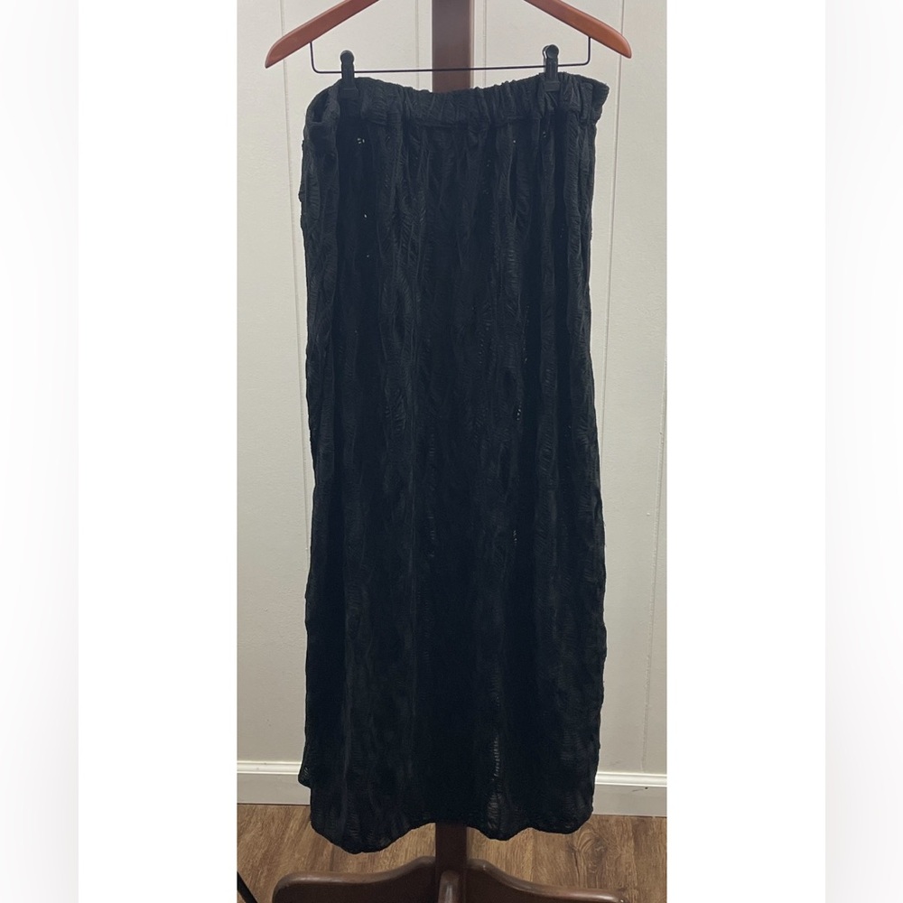 Disturbia NWT Agitate Textured Jersey Split Maxi Skirt Black - Picture 6 of 6